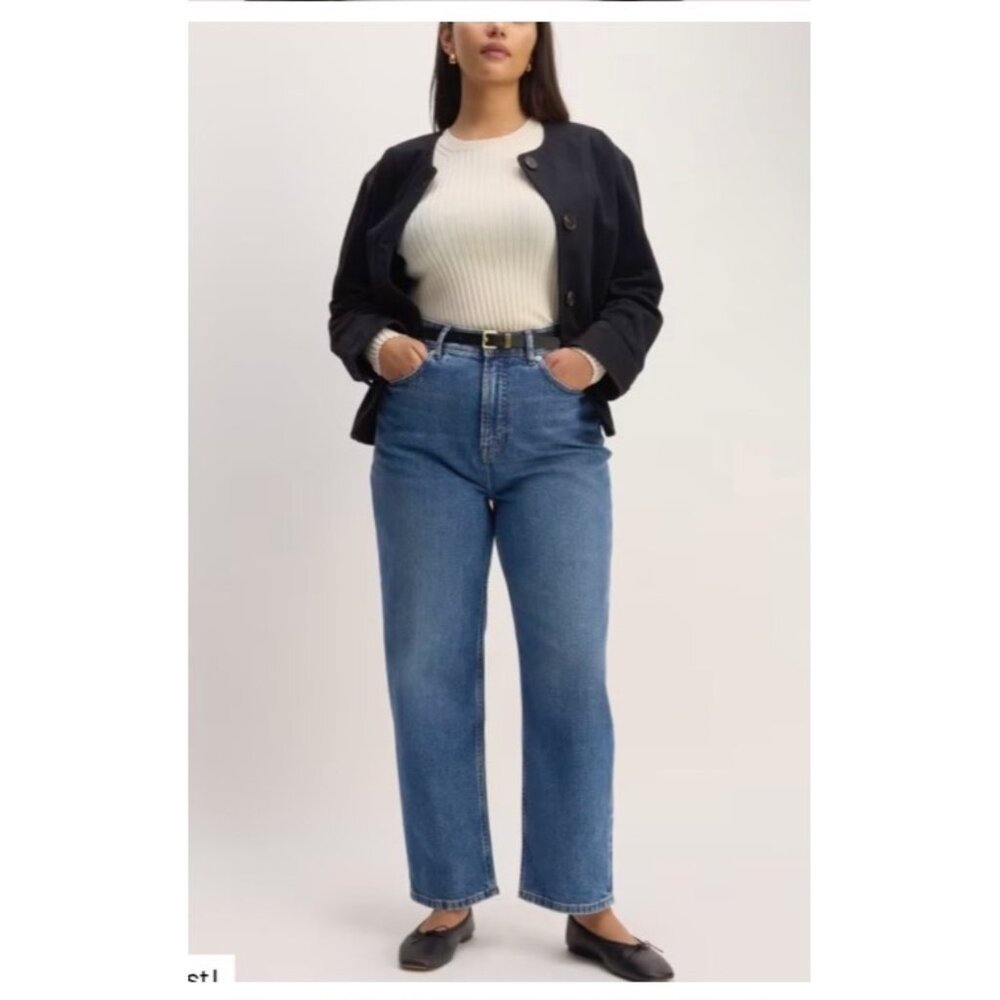 EVERLANE The Curvy Way High Jean medium wash women’s 32R organic sustainable
